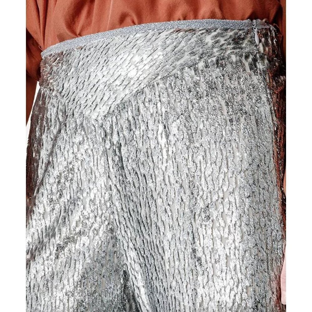 Forte Forte Encanto Fil Coupe Lurex Flare Pants Estrella Silver Womens Size 0 US - Picture 7 of 16